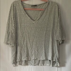 Vici Heathered Gray Striped Tee